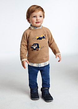Mayoral baby 563-071 Długie spodnie slim fit dla chłopca ECOFRIENDS niebieskie