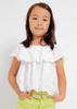 Mayoral Mini 3145-031 Bluzka "hiszpanka" z haftem  dla dziewczynki  Blanco
