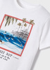 Mayoral Mini 3021-010 Koszulka z krótkim rękawem dla chłopca ECOFRIENDS surfing Biała