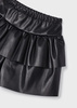Mayoral Mini 4908-080 Spódnico - spodenki z imitacji skóry  dla dziewczynki  Negro