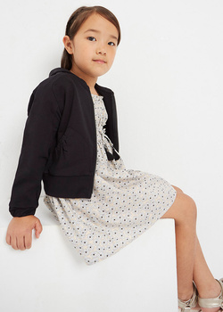 Mayoral Mini 3441-080 Bluza z kapturem zapinana na suwak dla dziewczynki Czarna