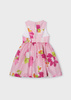 Mayoral Mini 3911-089 Sukienka z lnem dla dziewczynki Fucsia