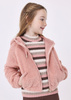 Mayoral Mini 4419-054 Bluza z kapturem zapinana na suwak dla dziewczynki Nude