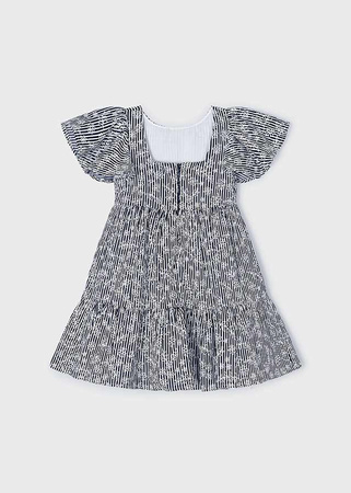 Mayoral Mini 3940-023 Sukienka w paski dla dziewczynki Tinta