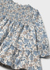 Mayoral Baby 2909-026 Sukienka aksamitna z kwiatowym nadrukiem Blue bell