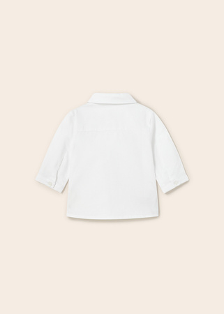 Mayoral Newborn 1190-066 Koszula z długim rękawem z kołnierzykiem i muszką dla chłopca Biała