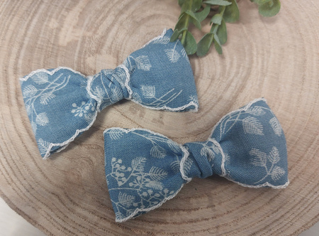 Maade.pl Spinki do włosów Kokardki - 2 sztuki Kolor niebieski a'la jeans