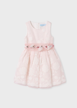 Abel&Lula 5031-018 Sukienka z haftowanej organzy Pastel