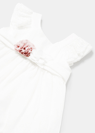 Mayoral Baby 1903-051 Sukienka ceremonia ze wstążką Blanco