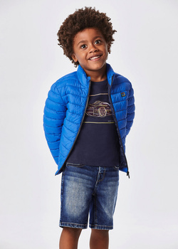 Mayoral Mini 3258-056 Bermudy jeans z kieszeniami dla chłopca Granatowe