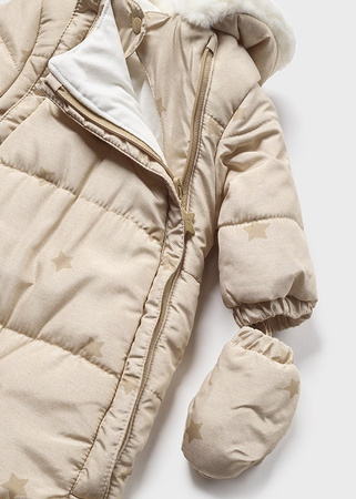 Mayoral Newborn 2624-060 Kombinezon z mikrofibry dla noworodka ECOFRIENDS Beżowy