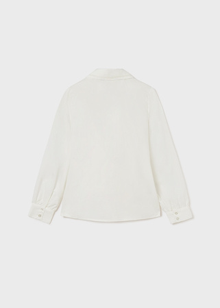Mayoral Junior 7170-002 Koszula z kołnierzykiem i długim rękawem dla dziewczynki Ecru