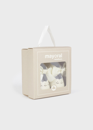 Mayoral Newborn 9631-053 Buty balerinki z kokardką dla noworodka ecru