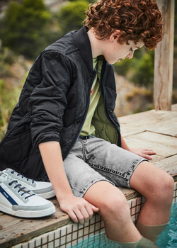 Mayoral Junior 6213-064 Bermudy soft denim ECOFRIENDS dla chłopca szare
