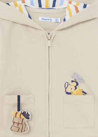 Mayoral Baby 1448-062 Bluza z kapturem zapinana na suwak dla chłopca Crema