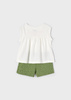 Mayoral Mini 3288-010 Komplet 2-częściowy ze spodenkami dla dziewczynki ECOFRIENDS  Zielony