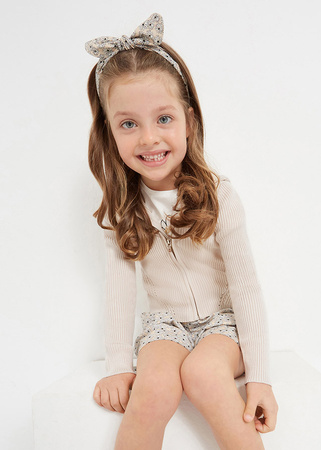 Mayoral Mini 3346-015 Kardigan trykotowy zapinany na suwak dla dziewczynki Kolor beżowy