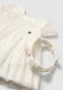 Mayoral Baby 1902-019 Sukienka tiulowa z opaską Crudo