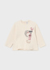 Mayoral Baby 2050-042 Koszulka z długim rękawem z aplikacją dla dziewczynki Garbanzo