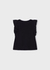 Mayoral Mini 3068-018 Koszulka bez rękawów z falbankami ECOFRIENDS czarna