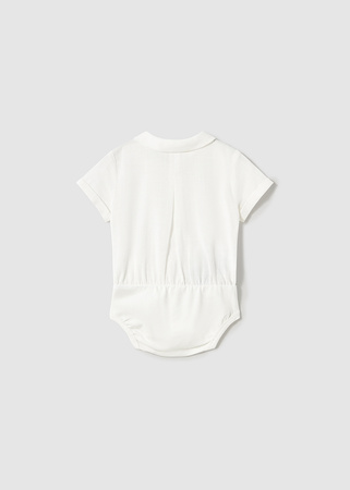 Mayoral Newborn 1796-071 Body z kołnierzykiem z krótkim rękawem Natural