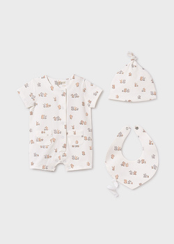Mayoral Newborn 9910-058 Komplet 3 - częściowy prezentowy  Natural