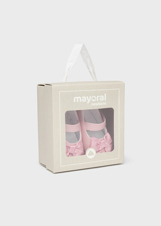 Mayoral Newborn 9633-087 Buty balerinki z opaską dla noworodka Różowe