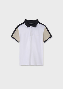 Mayoral Junior 6134-051 Koszulka polo z krótkim rękawem Blanco-cuarzo