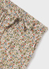 Mayoral junior 6573-042 Długie spodnie dla dziewczynki z nadrukiem w kwiaty beż
