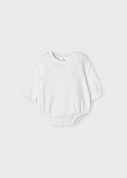Mayoral Newborn 2709-041 Body z długim rękawem dla dziewczynki ECOFRIENDS  Ecru