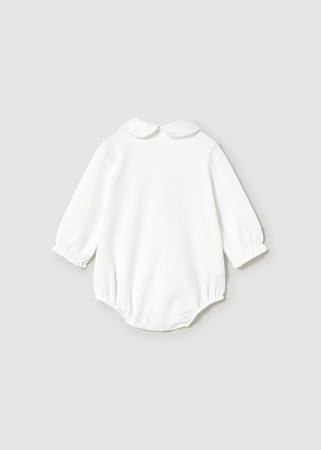 Mayoral Newborn 2722-085 Body z kołnierzykiem dla dziewczynki Blanco