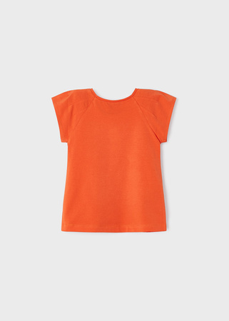 Mayoral Mini 3071-056 Koszulka z krótkim rękawem z nadrukiem i aplikacją Pomarańczowa