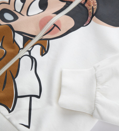 Original Marines DEAV3553F Bluza MINNIE zapinana na suwak dla dziewczynki Ecru