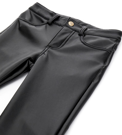 Original Marines DDA3516F Spodnie dzwony a'la skóra dla dziewczynki Czarne