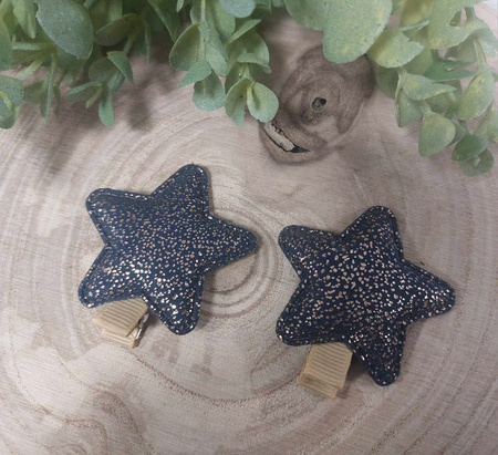 Maade.pl Spinki do włosów Gwiazdki - 2 sztuki Kolor granat i złoto