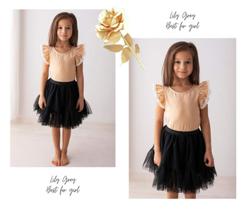 Lily Grey BL/2/2023 Bluzka boho z koronką Karmel