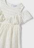 Mayoral 3936-004 Sukienka hiszpanka z koronką dla dziewczynki Ecru i złoto