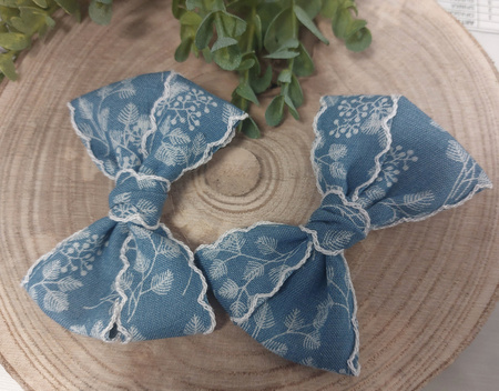 Maade.pl Spinki do włosów Kokardki - 2 sztuki Kolor niebieski a'la jeans