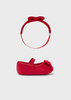 Mayoral Newborn 9568-054 Buty balerinki z opaską dla noworodka Czerwone