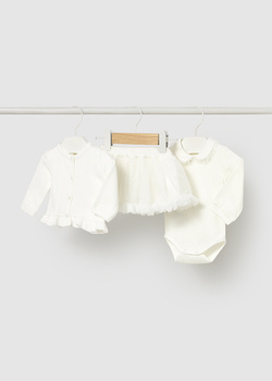 Mayoral Baby 2830-060 Komplet z tiulową spódniczką Crudo