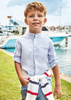 Mayoral Mini 3168-050 Koszula z długim rękawem ze stójką dla chłopca Niebieska