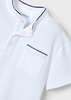 Mayoral Mini 3102-044 Koszulka polo z krótkim rękawem ze stójką Blanco