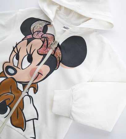 Original Marines DEAV3553F Bluza MINNIE zapinana na suwak dla dziewczynki Ecru