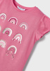 Mayoral Mini 3062-016 Koszulka z krótkim rękawem z nadrukiem tęczy ECOFRIENDS Różowa