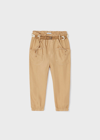 Mayoral Mini 3503-054 Spodnie z paskiem dla dziewczynki Brązowe