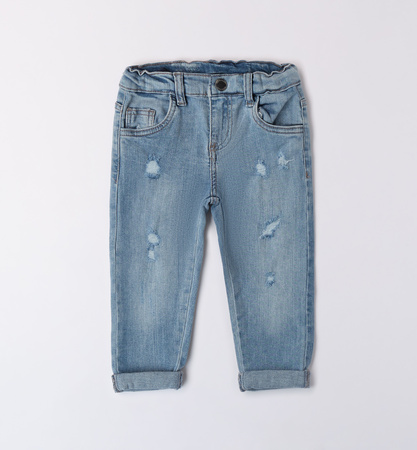 Sarabanda 0A043/00 Długie spodnie jeans przecierane Blue