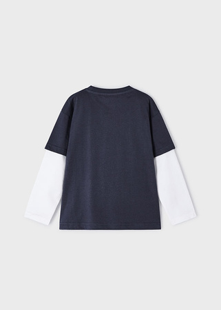 Mayoral Mini 3028-053 Koszulka chłopięca z długim rękawem z nadrukiem z bawełny dla chłopca Universo