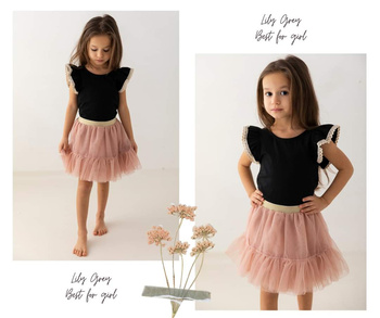 Lily Grey BL/1/2023 Bluzka boho z koronką czarna