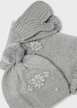 Mayoral 10535-018 Komplet czapka, szalik i rękawiczki dla dziewczynki Acero vig