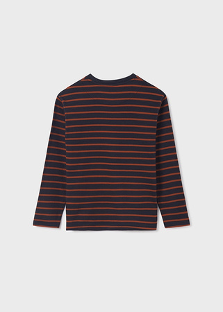 Mayoral Junior 7009-079 Zestaw 2 koszulek chłopięcych z długim rękawem ECOFRIENDS Ecru i czarna paski